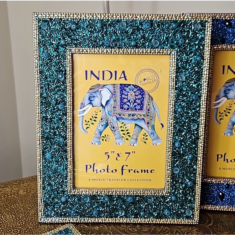 India beaded picture frame set made by a world traveler collection - Picture 3 of 5